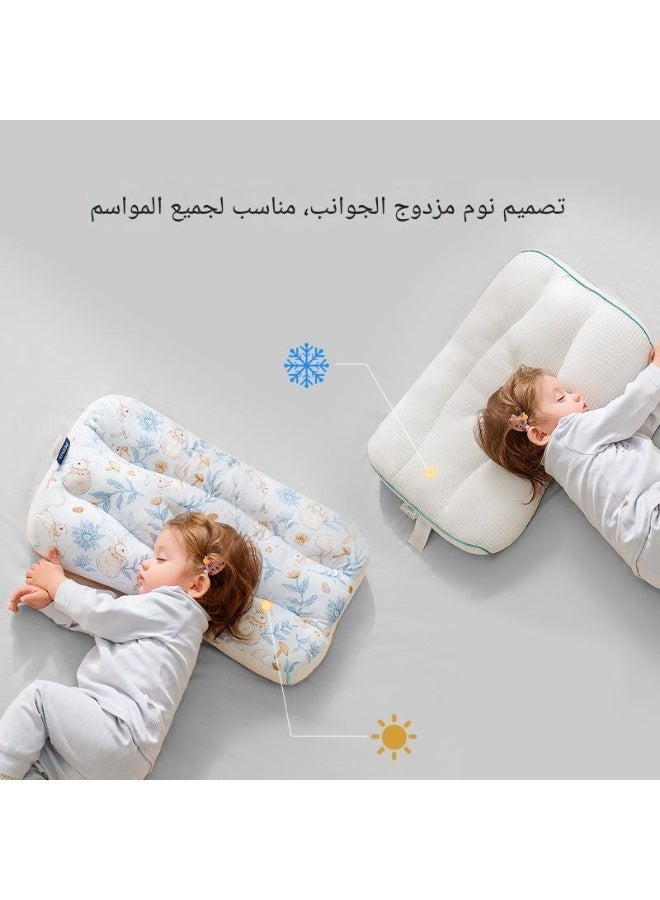 A-Class Cotton Kids Pillow for Ages 6–12 | Ergonomic Neck & Shoulder Support with Cooling Pillowcase, 35×55×6.5cm | Dual-Sided All-Season Design - Image 2